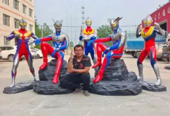 抽象奧特曼雕塑 店門口彩繪雕塑 步行街擺件