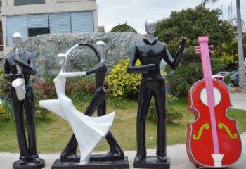 創意音樂人雕塑 步行街店門口雕塑 彩繪小品