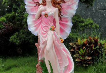 抽象蝴蝶仙子雕塑 店門口彩繪雕塑 步行街擺件