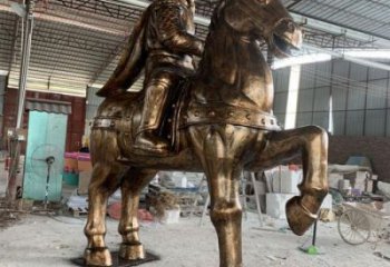 民俗騎馬人雕塑 店門口園林雕塑 宣傳小品