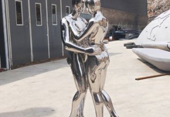 抽象情侶雕塑 店門口和睦雕塑 步行街?jǐn)[件