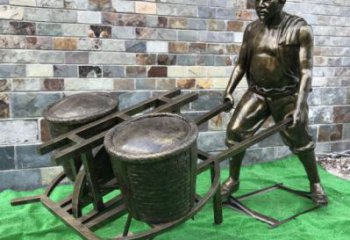 民俗推車雕塑 酒店公園雕塑 風景區(qū)擺件