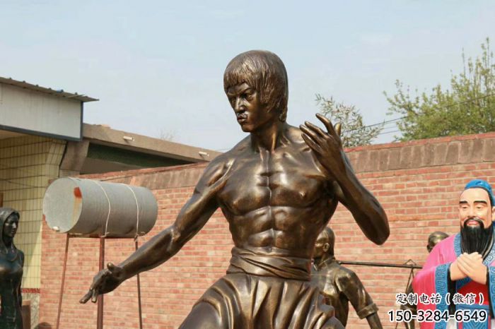 彩繪李小龍雕塑 大型城市雕塑 商業(yè)街?jǐn)[件