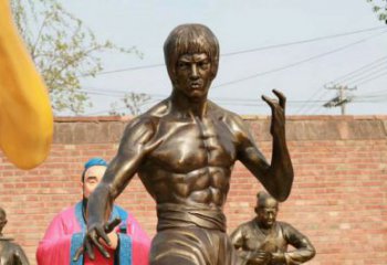 城市李小龍雕塑 風景區彩繪雕塑 抽象擺件