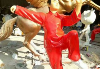 彩繪太極拳雕塑 大型城市雕塑 商業街擺件