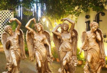 彩繪四季女神雕塑 民俗雕塑 步行街擺件