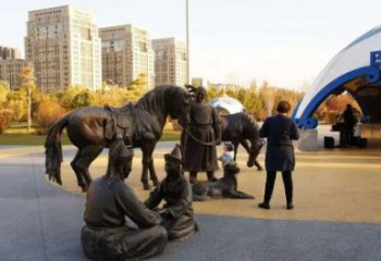抽象茶馬古道雕塑 店門口彩繪雕塑 步行街擺件