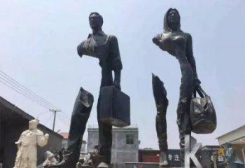 大型旅行者雕塑 門口創意雕塑 售樓處小品