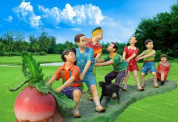 民俗拔蘿卜雕塑 店門口園林雕塑 兒童小品