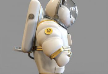 抽象太空人雕塑 店門口彩繪雕塑 步行街擺件