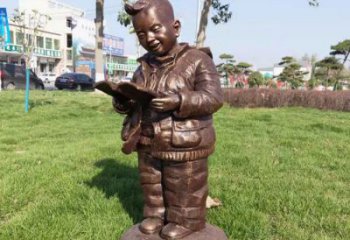 別墅區小孩子雕塑 大型別墅區玩耍雕塑 黃銅童趣雕塑