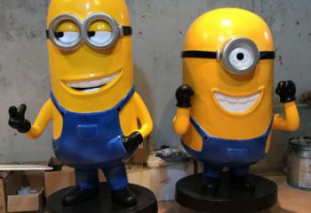 預(yù)用庭院小黃人雕塑 公園草地卡通雕塑 鍛造動漫雕塑