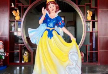 戶外白雪公主雕塑定制 噴漆卡通雕塑 燈光動漫雕塑