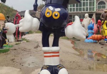 彩繪唐老鴨雕塑廠 餐飲店卡通雕塑 街頭動漫雕塑