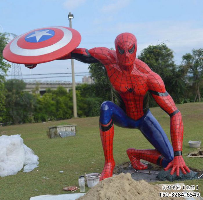 大型超人雕塑效果圖 歐式步行街動漫雕塑 彩繪卡通雕塑