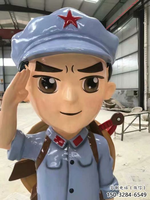 部隊紅軍雕塑效果圖 景觀美陳革命雕塑 噴漆抗戰雕塑