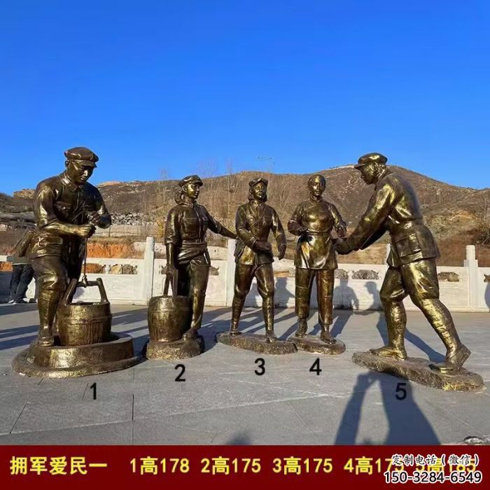 定制戶外紅軍雕塑 噴漆革命雕塑 燈光抗戰(zhàn)雕塑