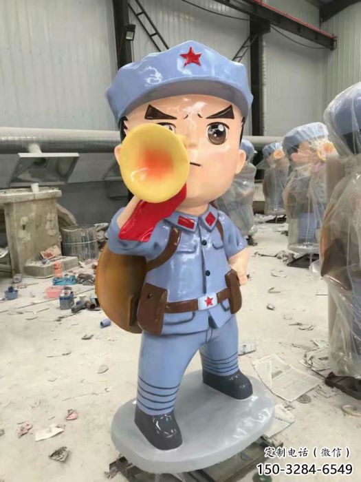 訂購街道紅軍雕塑 現代景觀抗戰雕塑 彩繪革命雕塑