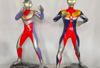 園林奧特曼雕塑規格 田間彩繪雕塑 卡通擺件