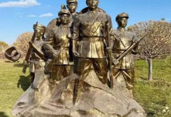 村口紅軍雕塑預(yù)定 啞光革命雕塑 公園抗戰(zhàn)雕塑