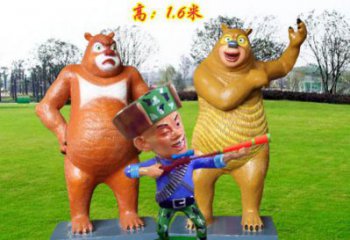 城市熊大雕塑廠家 風景區彩繪雕塑 抽象擺件