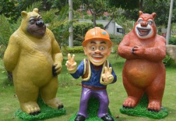 創(chuàng)意熊大雕塑價格 步行街店門口雕塑 卡通小品