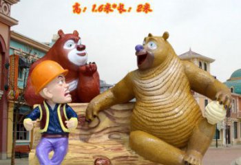 商業街熊大雕塑供應商 售樓處雕塑 卡通擺件