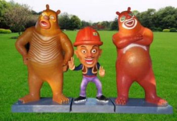 庭院熊大雕塑規格 城市彩繪雕塑 卡通小品