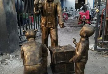 貨郎雕塑廠家 庭院民俗雕塑 彩繪擺件