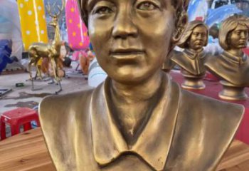 抽象胸像雕塑，仿銅工藝效果，玻璃鋼人物雕塑