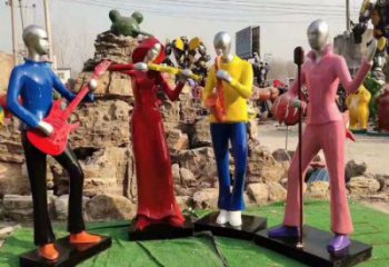 吹拉彈唱雕塑 抽象藝術音樂雕塑 烤漆音樂人雕塑廠家