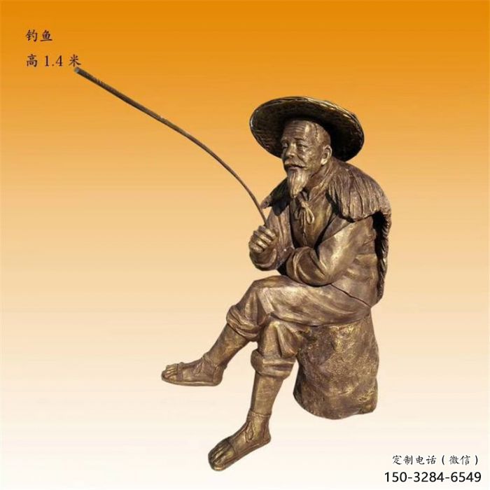 公園姜太公雕塑廠家 仿古公園釣魚雕塑 景觀民俗雕塑