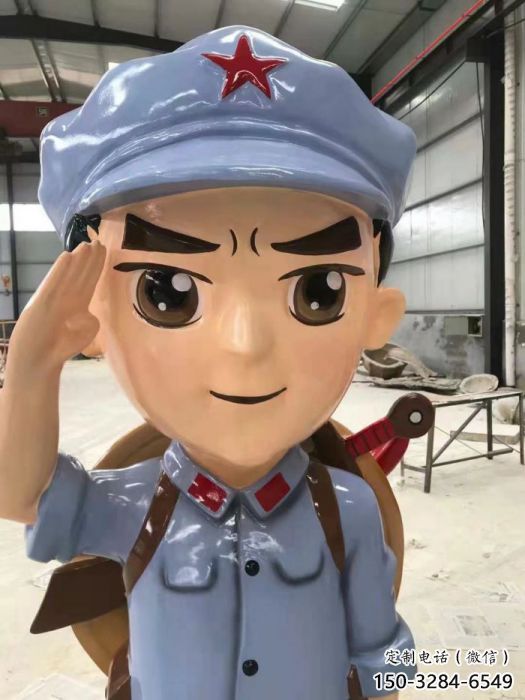 大型商場交警雕塑廠 仿真軍人果雕塑 彩繪士兵雕塑