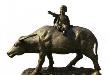 草地牧童雕塑 現(xiàn)代校園民俗雕塑 大型玻璃鋼人物雕塑