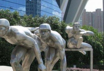 庭院跨欄雕塑廠家 公園草地體育雕塑 鍛造運(yùn)動(dòng)員雕塑