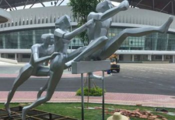 園林跨欄雕塑廠家 大型景觀體育雕塑 中式運(yùn)動(dòng)員雕塑