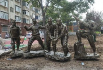 工人雕塑制作 烤漆大型民俗雕塑 歐式勞動雕塑