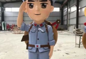 村口交警雕塑廠 彩繪軍人雕塑 公園士兵雕塑