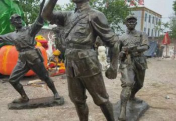 大型交警雕塑廠家 歐式步行街士兵雕塑 彩繪軍人雕塑