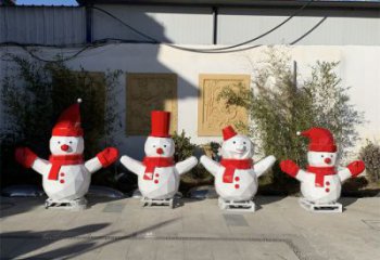 商業(yè)街雪人雕塑廠家 售樓處雕塑 卡通擺件