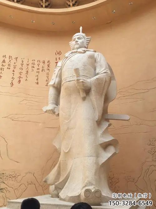 景觀岳飛雕塑廠家 彩繪名人雕塑 校園肖像雕塑