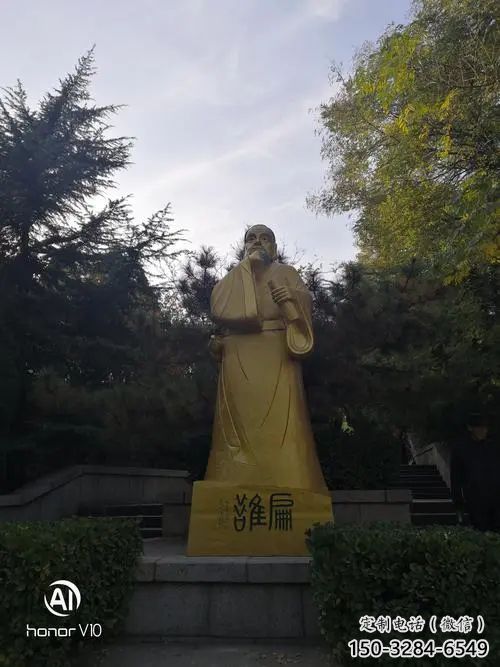 玻璃鋼扁鵲雕塑 創意名醫雕塑 仿銅藥王雕塑