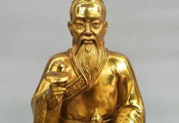 玻璃鋼扁鵲雕塑 仿銅名醫雕塑 步行街藥王雕塑