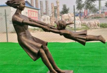 仿古母親雕塑 草地女人雕塑 房地產肖像雕塑