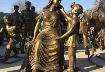 母親雕塑廠家 大型別墅區女人雕塑 農村肖像雕塑