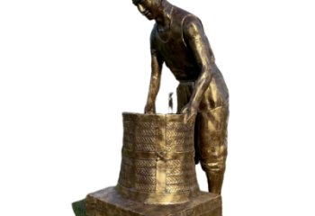 抽象茶道雕塑 玻璃鋼民俗雕塑 戶外制茶雕塑