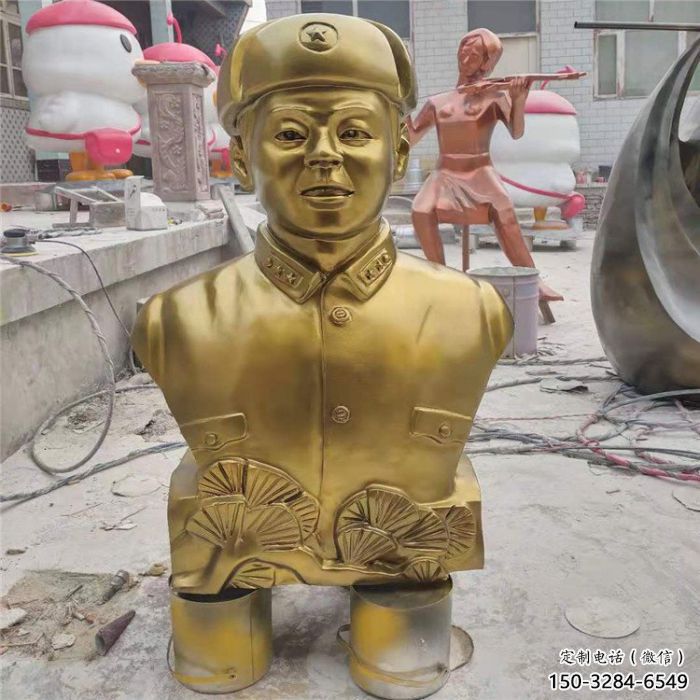 街道雷鋒雕塑 玻璃鋼景觀人物雕塑 彩繪英雄雕塑