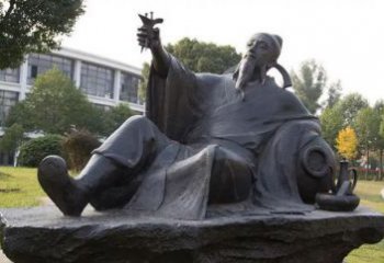 步行街李白雕塑 景觀古代雕塑 玻璃鋼詩(shī)人雕塑