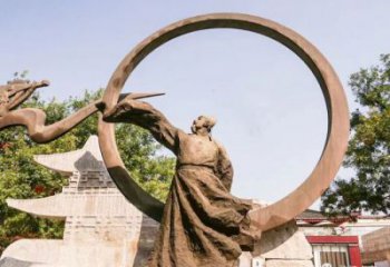 大型李白雕塑廠家 步行街人物雕塑 彩繪詩(shī)人雕塑