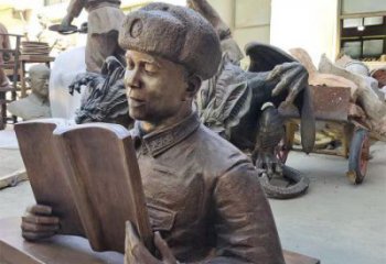 公園雷鋒雕塑 戶外人物雕塑 抽象英雄雕塑